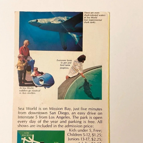 Vintage Sea World Mission Bay San Diego  Travel Guide Brochure - Picture 3 of 11